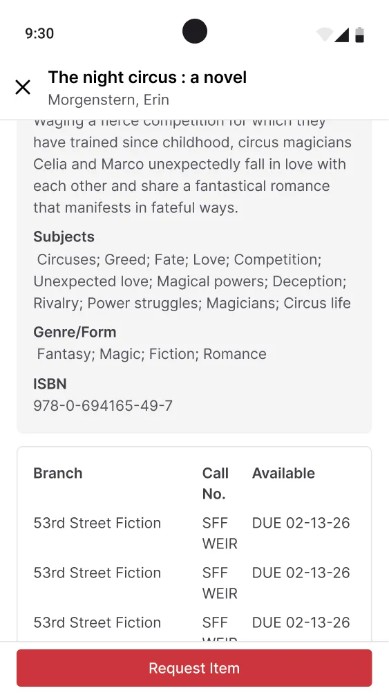 Book details, scrolled
