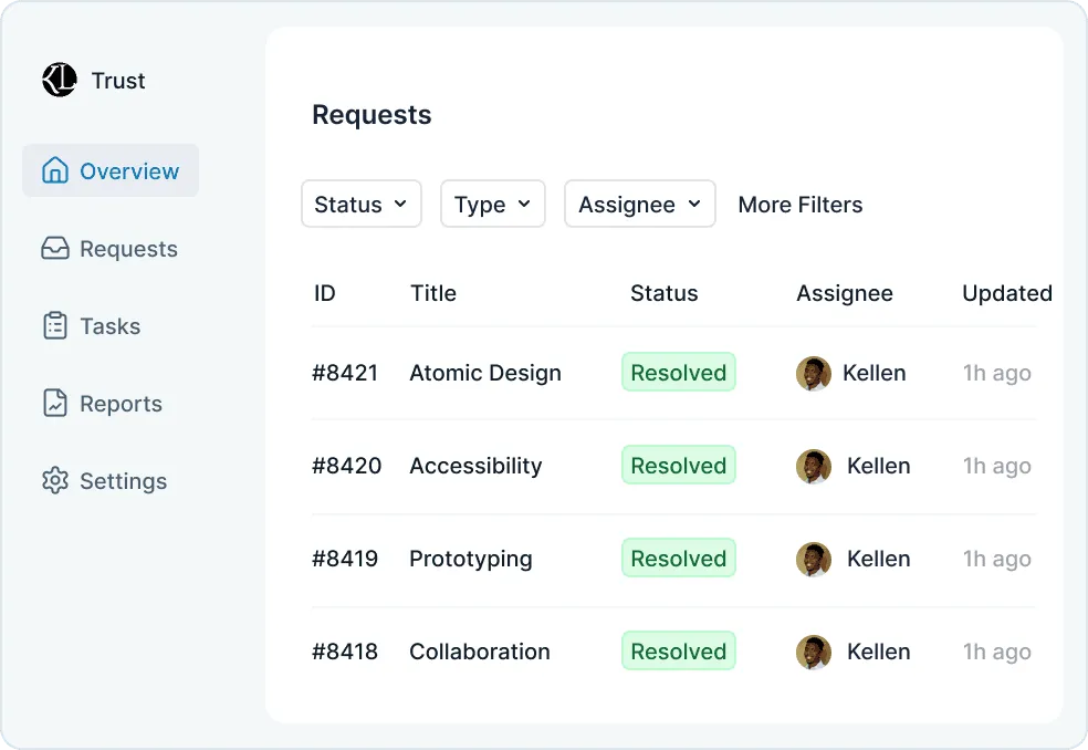 Product request interface